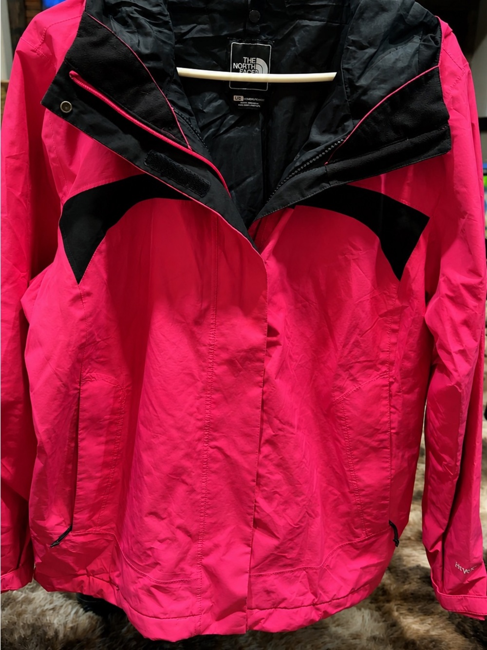 The North Face Hot Pink and Black Ski Jacket with Hood